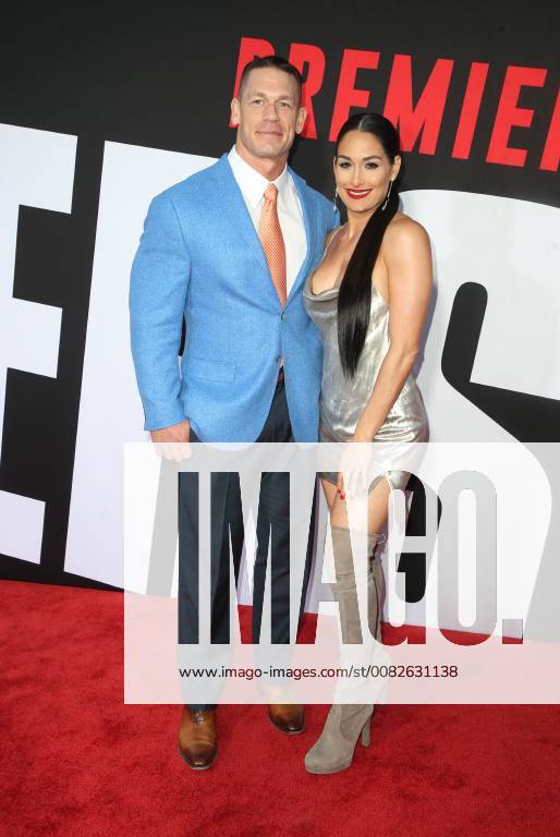 WESTWOOD, CA - APRIL 3: John Cena, Nikki Bella, at the Premiere Of Universal Pictures Blockers at the Regency Village Theatre in Westwood, California on April 3, 2018.