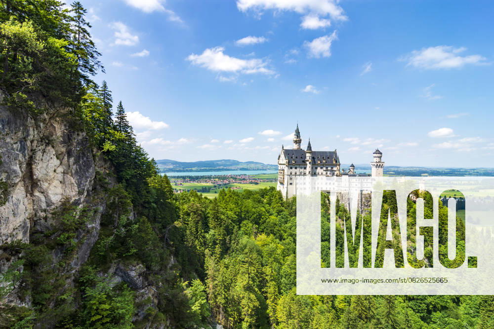 Schloss Neuschwanstein Castle, lake Forggensee Schwangau Schwaben, Allgäu, Swabia Bayern, Bavaria Germany