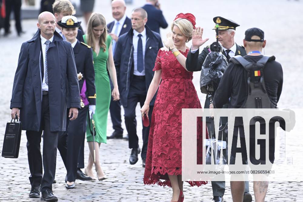 Military and civilian parade for the national Day 2025 BRUSSELS, BELGIUM - JULY 21 : Princess Eleonore of Belgium, Prince Emmanuel of Belgium, Princess Elisabeth of Belgium, Queen Mathilde of Belgium and King Philippe of Belgium during the military and civilian parade for the national Day 2025 on the Place des Palais - Paleizenplein pictured on July 21, 2025 in Brussels, Belgium, 21 07 2025 Brussels Belgium