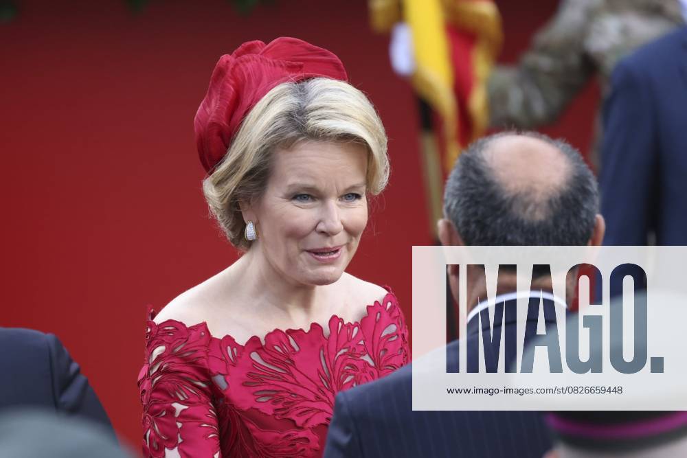 Military and civilian parade for the national Day 2025 BRUSSELS, BELGIUM - JULY 21 : Queen Mathilde of Belgium during the military and civilian parade for the national Day 2025 on the Place des Palais - Paleizenplein pictured on July 21, 2025 in Brussels, Belgium, 21 07 2025 Brussels Belgium
