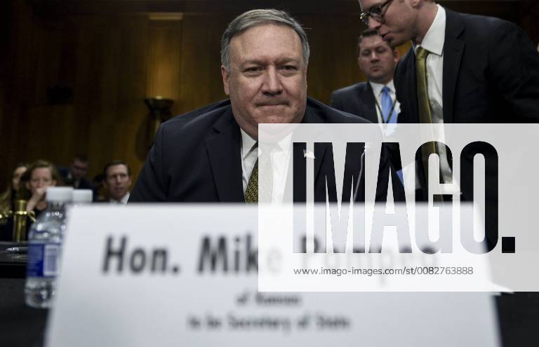 Themen der Woche KW15 Michael Pompeo, director of the Central Intelligence Agency and U.S. Secretary of State current nominee for President Donald Trump, prepares to speak during the second round of a Senate Foreign Relations Committee confirmation hearing on Capitol Hill in Washington, D.C on Thursday, April 12, 2018. WAP20180412903