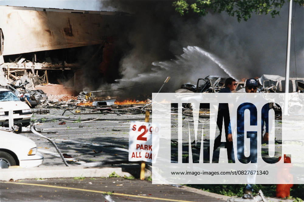 Oklahoma City Bombing April 19, 1995 April 2015 - File - On April 19, 1995, a truck-bomb explosion outside the Alfred P. Murrah Federal Building in Oklahoma City, Oklahoma, left 168 people dead and hundreds more injured. The blast was set off by anti-government militant Timothy McVeigh, who in 2001 was executed for his crimes. His co-conspirator Terry Nichols received life in prison. Pictured - Apr 19, 1995 - Oklahoma City, Oklahoma, U.S - Burning cars and destruction outside the Murrah Building.