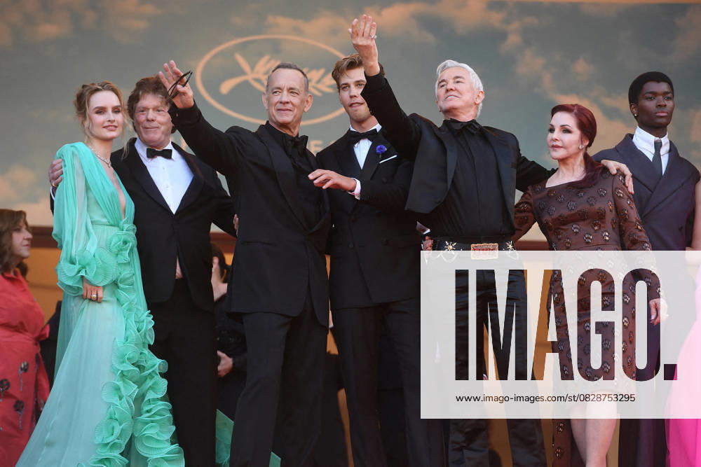 Olivia DeJonge, Steve Binder, Tom Hanks, Austin Butler, Baz Luhrmann, Priscilla Presley, Alton Mason (Bijoux Messika) - Montée des marches du film « Elvis » lors du 75ème Festival International du Film de Cannes. Le 25 mai 2022 Giancarlo Gorassini Bestimage Red carpet of the movie « Elvis » during the 75th Cannes International Film Festival. On may 25th 2022 Cannes France