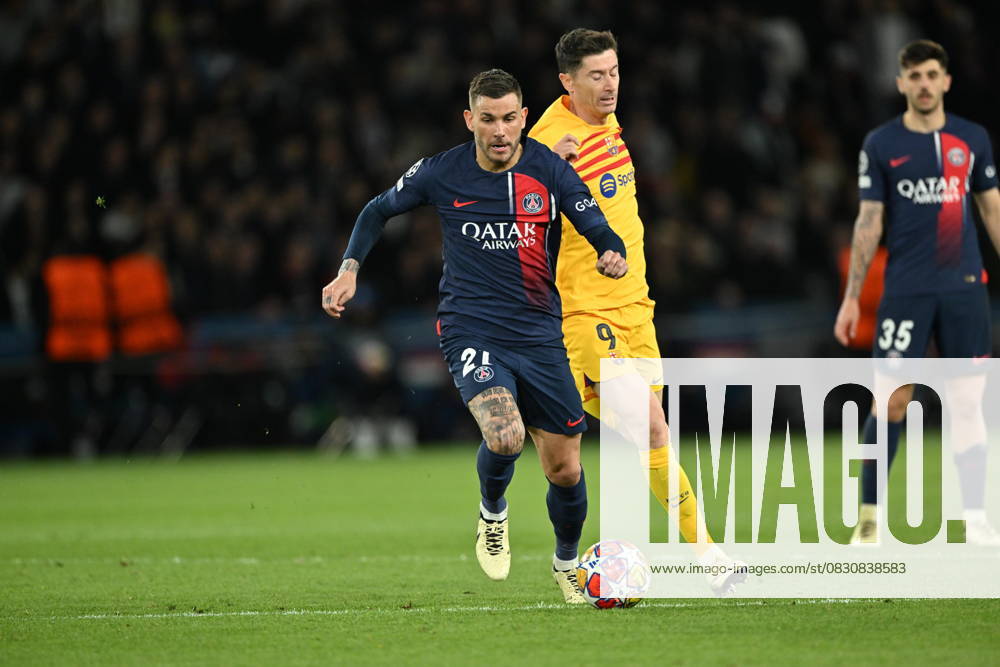 Paris Saint-Germain v Barcelona - UEFA Champions League PARIS, FRANCE - APRIL 10: Lucas Fernandez (21) of Paris Saint-Germain in action during the UEFA Champions League quarter finals first leg football match between Paris Saint-Germain and FC Barcelona at Parc des Princes in Paris, France on April 10, 2024. France World. Editorial use only. Please get in touch for any other usage.