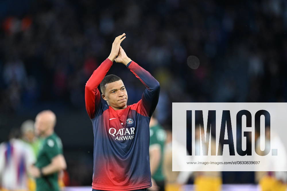 Paris Saint-Germain v Barcelona - UEFA Champions League PARIS, FRANCE - APRIL 10: Kylian Mbappe of Paris Saint-Germain gestures during the UEFA Champions League quarter finals first leg football match between Paris Saint-Germain and FC Barcelona at Parc des Princes in Paris, France on April 10, 2024. France World. Editorial use only. Please get in touch for any other usage.