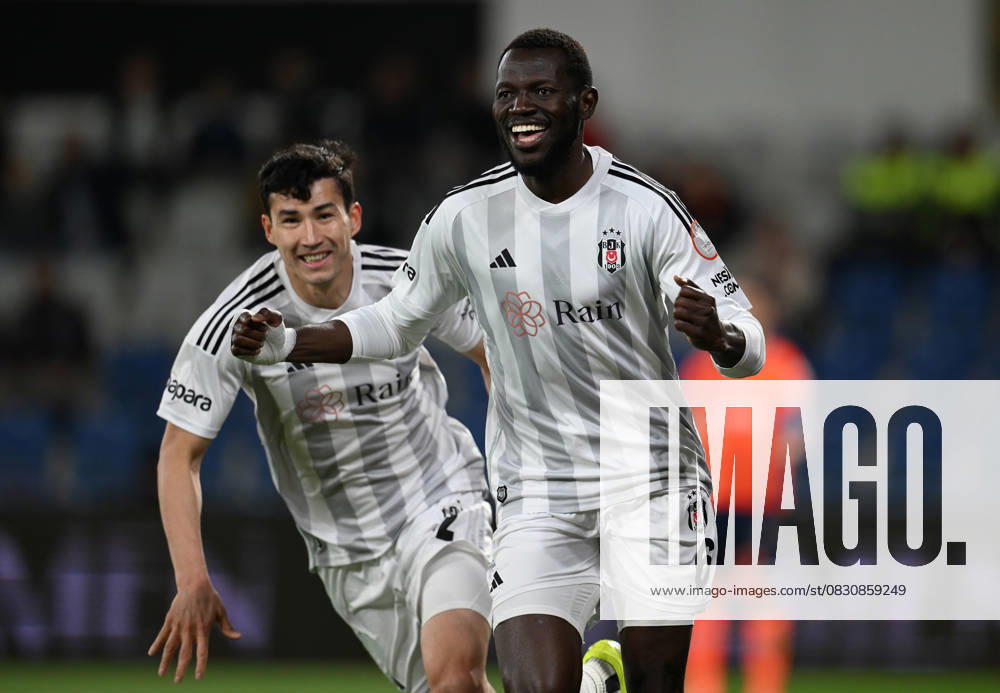 RAMS Basaksehir v Besiktas - Turkish Super Lig ISTANBUL, TURKIYE - APRIL 04: Omar Colley of Besiktas celebrates after scoring a goal during Turkish Super Lig week 31 football match between RAMS Basaksehir and Besiktas at Fatih Terim Stadium in Istanbul, Turkiye on April 04, 2024. Istanbul Turkey. Editorial use only. Please get in touch for any other usage.