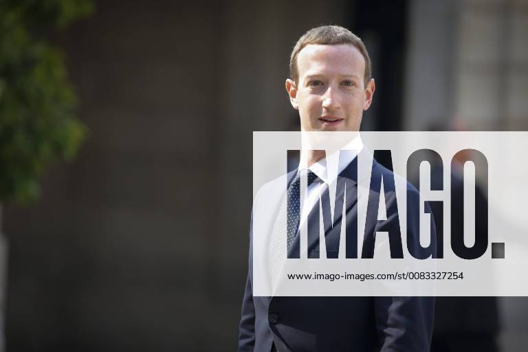 Mark Zuckerberg im Elysee-Palast Mark ZUCKERBERG (PDG de Facebook) NEWS : Les grands patrons de la high tech recus a l Elysee - Paris - 23 05 2018 StephenCaillet Panoramic