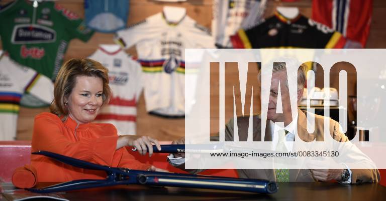 Queen Mathilde of Belgium and King Philippe - Filip of Belgium pictured during a visit to the Bike Valley innovation centre for the bicycle industry and the Ridley bicycle factory in Beringen, part of a royal visit to the Limburg province, Thursday 24 May 2018. YORICKxJANSENS 05352849