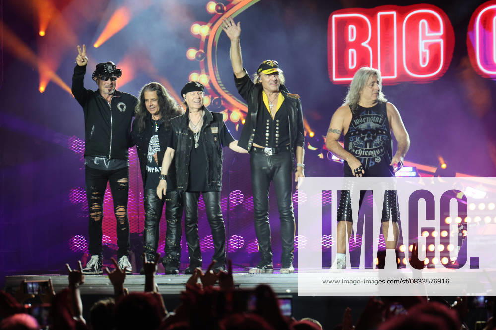 Bilder des Jahres 2025, Entertainment 09 September Bukarest ROM, Scorpions, Coming-Home-Live-Tour, Bukarest, 11.09.2025 ROM, Rudolf Schenker, Pawel Maciwoda, Klaus Meine,Matthias Jabs, Mikkey Dee, Scorpions, Coming-Home-Live-Tour, Bukarest, 11.09.2025,