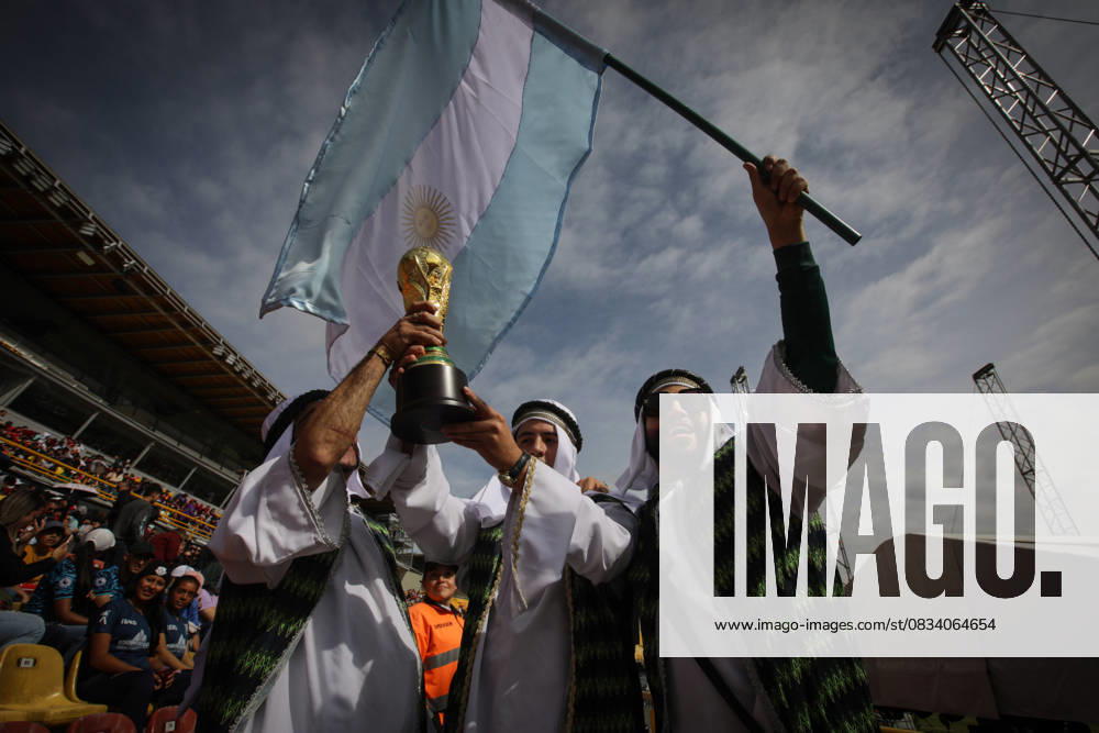 Argentina v France: Final - FIFA World Cup Qatar 2022 BOGOTA, COLOMBIA - DECEMBER 18: Fans supporting Argentina, and France gather to follow the FIFA World Cup 2022 Final at Nemesio Camacho El Campin Stadium in Bogota, Colombia on December 18, 2022. Colombia World. Editorial use only. Please get in touch for any other usage.