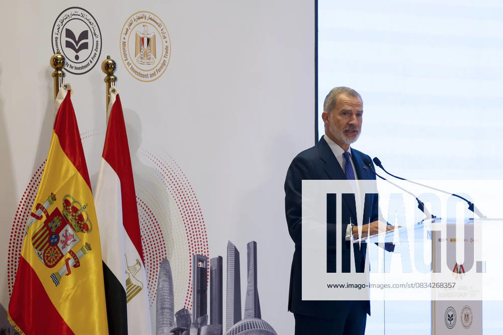 Spain s King, Felipe VI (c), delivers a speech during a Spanish and Egyptian business forum held in the framework of his visit in the country in Cairo, Egypt, 18 September 2025. Spain s King Felip VI visits Egypt !ACHTUNG: NUR REDAKTIONELLE NUTZUNG!