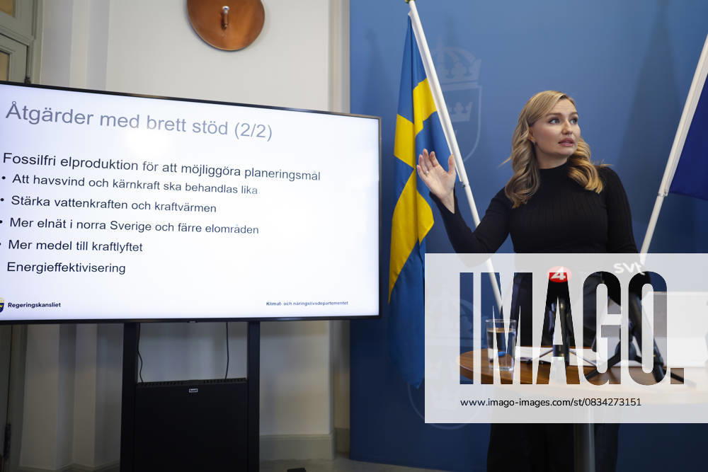 STOCKHOLM, SWEDEN 20250918 Minister of Energy and Business Affairs Ebba Busch KD , comments on the state of the energy talks, on Thursday STOCKHOLM SWEDEN