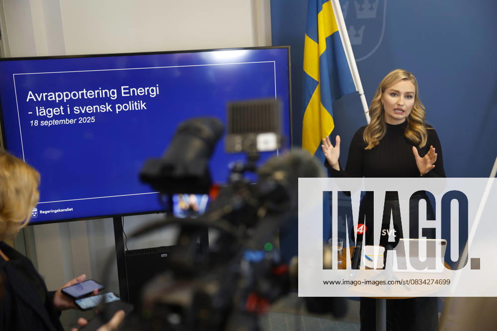 STOCKHOLM, SWEDEN 20250918 Minister of Energy and Business Affairs Ebba Busch KD , comments on the state of the energy talks, on Thursday STOCKHOLM SWEDEN