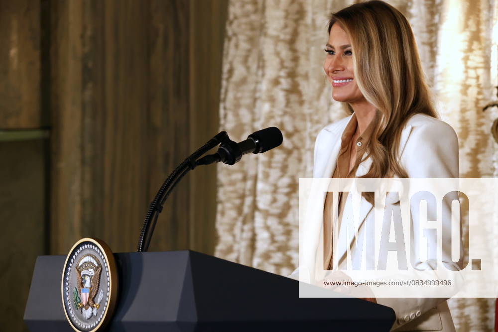 First Lady Melania Trump speaks during an event tittle Forms Fostering the Future Together: A Global Coalition First Lady of the United States Melania Trump speaks during an event titled Ways to Foster the Future Together: A Global Coalition at the Plaza Hotel in Manhattan, United States, on September 23, 2025. The event takes place in parallel with the United Nations General Assembly in New York, United States, on September 23, 2025. NEW YORK United States