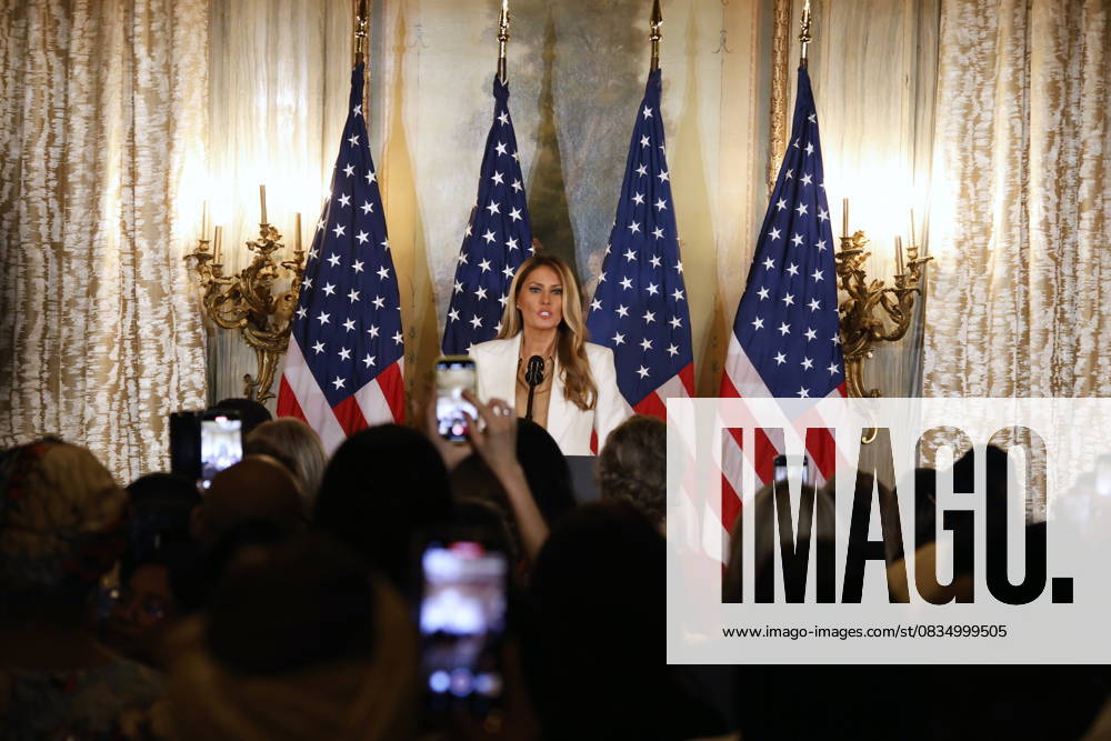 First Lady Melania Trump speaks during an event tittle Forms Fostering the Future Together: A Global Coalition First Lady of the United States Melania Trump speaks during an event titled Ways to Foster the Future Together: A Global Coalition at the Plaza Hotel in Manhattan, United States, on September 23, 2025. The event takes place in parallel with the United Nations General Assembly in New York, United States, on September 23, 2025. NEW YORK United States