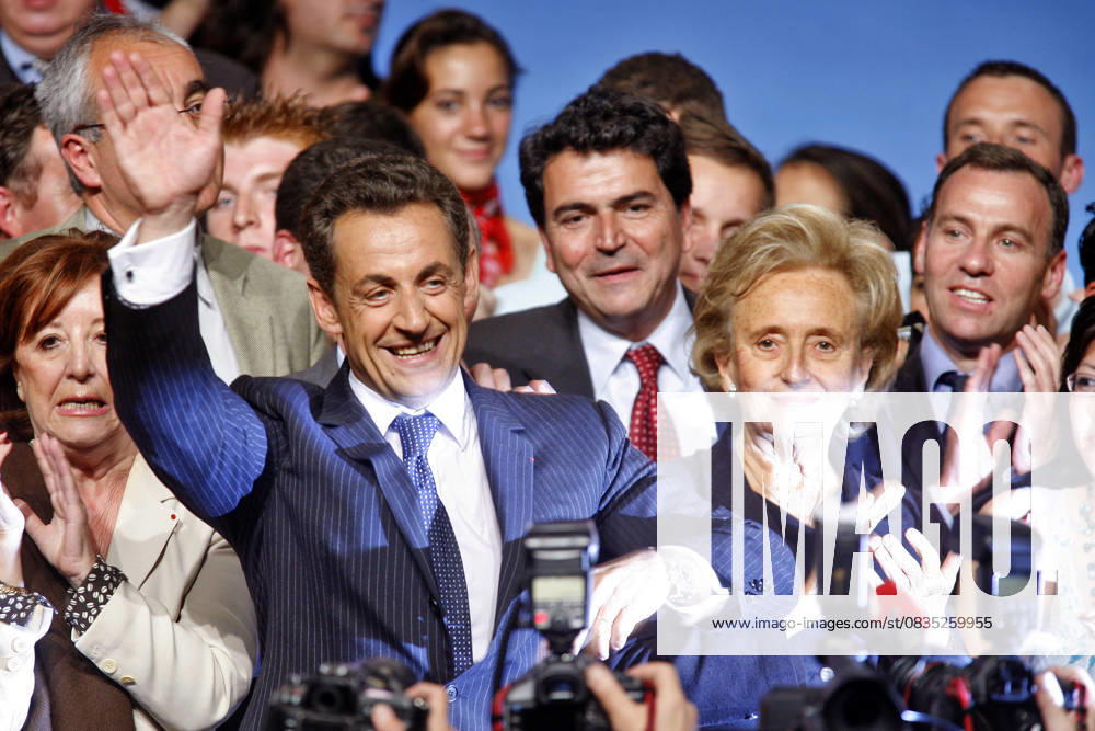 Nicolas Sarkozy In Police Custody Over Campaign Financing File photo - Nicolas Sarkozy with Bernadette Chirac at the tribune after delivering a speech during his last campaign meeting on May 3rd, 2007 in Montpellier, France. Former French President Nicolas Sarkozy was in police custody on Tuesday morning March 20, 2018, an official in the country’s judiciary said. He was to be questioned as part of an investigation into suspected irregularities over his election campaign financing, the same source added. The probe related to alleged Libyan funding for Sarkozy’s 2007 campaign, Le Monde newspaper reported. Photo by ABACAPRESS.COM Montpellier France