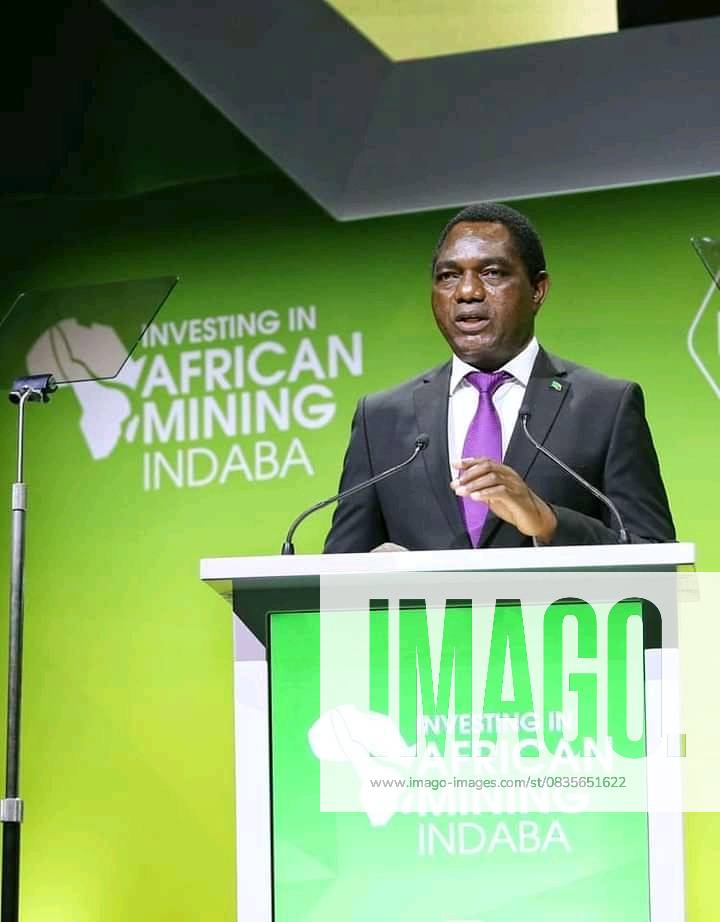 Zambia to triple copper production to 3M tons in 10 years: President CAPE TOWN, SOUTH AFRICA - MAY 9: (---- – MANDATORY CREDIT - State House of Zambia HANDOUT - NO MARKETING NO ADVERTISING CAMPAIGNS - DISTRIBUTED AS A SERVICE TO CLIENTS----) Zambian President Hakainde Hichilema addresses mining indaba in Cape Town on May 9, 2022. Addressing leaders and investors at the opening of the 2022 African Mining Indaba in Cape Town, South Africa, Hakainde Hichilema said Africa s second top copper producer is seeking to attract more investment with sector-friendly policies to spur production which currently hovers at slightly over 800,000 tons annually. Zambia World. Editorial use only. Please get in touch for any other usage.