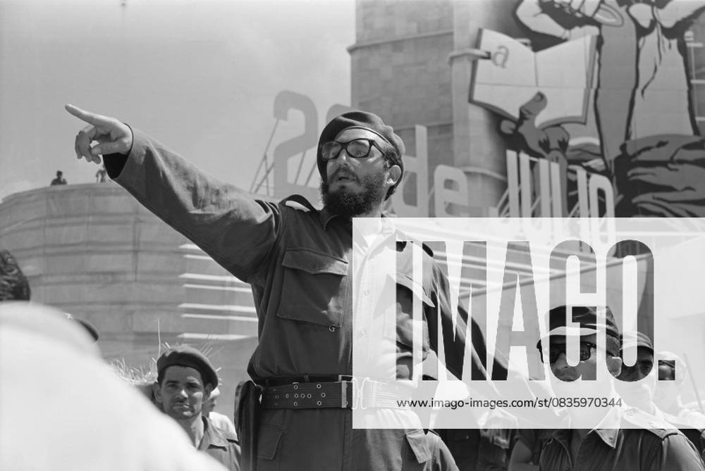 Havana, Cuba. Leader of the United Revolutionary Organisations, Prime Minister of Cuba Fidel Castro Ruz (C) attends celebrations marking the seventh anniversary of the assault on the Moncada military barracks of the government troops in Santiago de Cuba by revolutionaries led by F. Castro and the beginning of the Cuban Revolution. Valentin Sobolev TASS 32423138