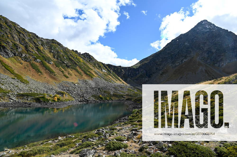 RUSSIA, KARACHAY-CHERKESSIA - OCTOBER 1, 2025: Skazka Kavkaza Caucasus Fairy Tale , one of the Dukka Lakes, lies in Arkhyz, Zelenchuksky District Russia - ZUMAt113 20251001_zaa_t113_815