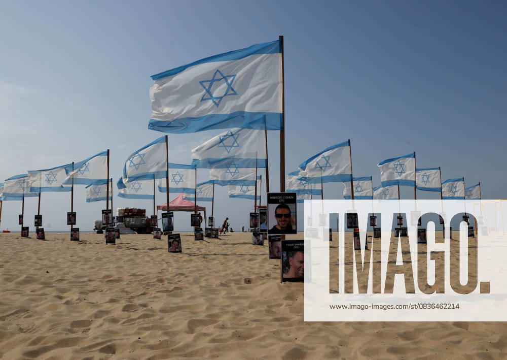 Rio de Paz, a Brazilian human rights NGO known for its symbolic public demonstrations installed 22 Israeli flags and photos of 48 hostages on Copacabana Beach in a demonstration against terrorism and in solidarity with the victims of the Hamas attack on October 7, 2023, marking two years since the attacks on Israel. The act denounced terrorism and called for the release of hostages still held in Gaza. Rio De Janeiro Brazil - ZUMAk251 20251007_znp_k251_002