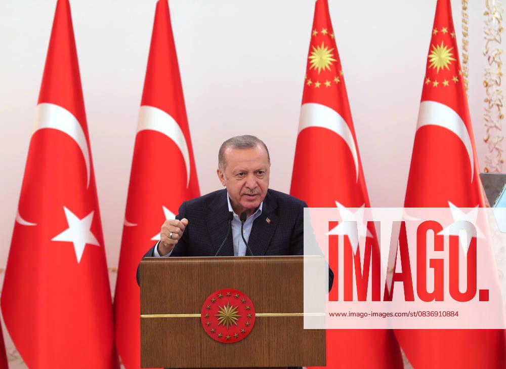 Turkish president shares iftar with anti-PKK sit-in mothers ISTANBUL, TURKEY - MAY 8: Turkish President Recep Tayyip Erdogan delivers a speech during his iftar (fast-breaking) dinner with mothers staging a sit-in protest against the PKK, listed as a terrorist organization by Turkey, the U.S. and the EU as they have abducted their children, at Vahdettin Mansion in Istanbul, Turkey on May 8, 2021. The protest has been going on for over 610 days outside the offices of the Peoples Democratic Party (HDP), which the government accuses of having links to the PKK. Istanbul Turkey. Editorial use only. Please get in touch for any other usage.