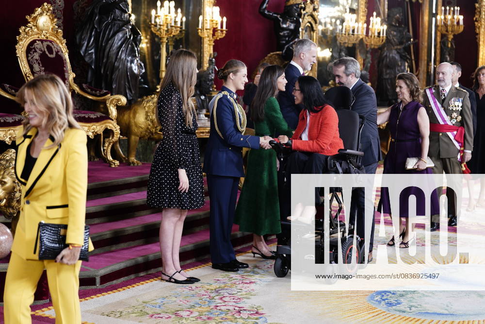 The King and Queen, the Princess of Asturias and the Infanta Sofia preside over a reception at the Royal Palace for the National Holiday Queen Letizia greets the writer Álvaro Pombo during the reception on the occasion of the National Holiday, at the Royal Palace, on October 12, 2025, in Madrid Spain The event is presided over by the King and Queen, the Princess of Asturias and the Infanta Sofia after the solemn act of homage to the National Flag and the military parade that has been held in the Plaza de Cánovas del Castillo The commemoration of the National Holiday aims to solemnly remember moments of collective history that are part of the common historical, cultural and social heritage, assumed as such by the vast majority of citizens 1