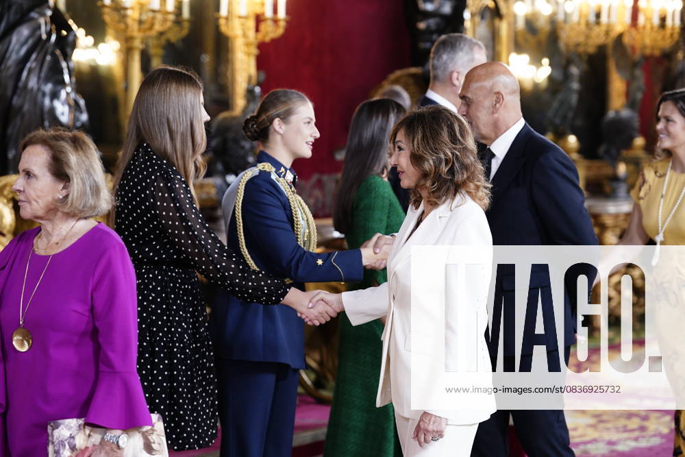 The King and Queen, the Princess of Asturias and the Infanta Sofia preside over a reception at the Royal Palace for the National Day of the National Holiday King Felipe and Queen Letizia, Princess Leonor and Infanta Sofia during the reception on the occasion of the National Holiday, at the Royal Palace, on October 12, 2025, in Madrid Spain The event is presided over by the King and Queen, the Princess of Asturias and the Infanta Sofia after the solemn act of homage to the National Flag and the military parade that has been held in the Plaza de Cánovas del Castillo The commemoration of the National Holiday aims to solemnly remember moments of collective history that are part of the common historical, cultural and social heritage, assumed as