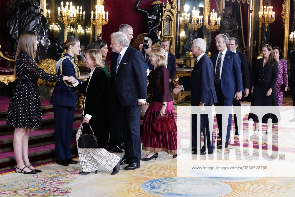 The King and Queen, the Princess of Asturias and the Infanta Sofia preside over a reception at the Royal Palace for the National Day of the National Holiday King Felipe and Queen Letizia, Princess Leonor and the Infanta during the reception on the occasion of the National Holiday, at the Royal Palace, on October 12, 2025, in Madrid Spain The event is presided over by the King and Queen, the Princess of Asturias and the Infanta Sofia after the solemn act of homage to the National Flag and the military parade held in the Plaza de Canovas del Castillo The purpose of the commemoration of the National Holiday is to solemnly remember moments of collective history that are part of the common historical, cultural and social heritage, assumed as su