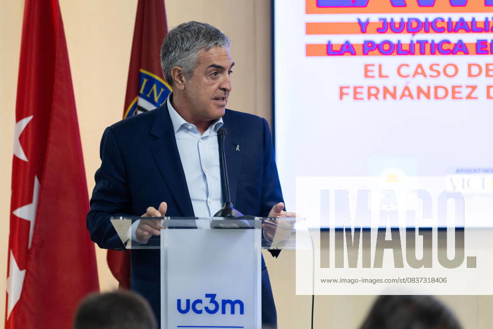 GREGORIO DALBON, the former Argentine president s lawyer, speaks at the Cristina Libre Conference in Madrid on the lawfare case he is taking to international forums. Madrid Spain - ZUMAl221 20251015_zip_l221_037