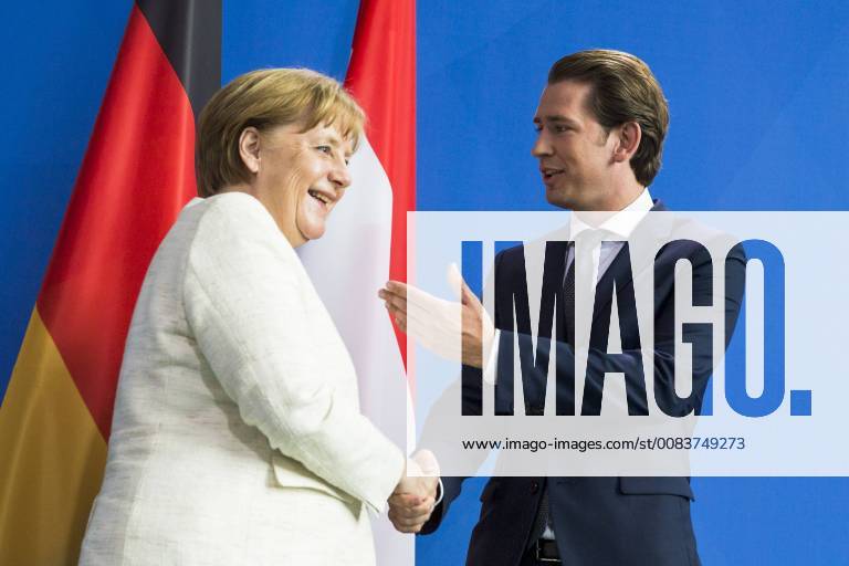 Pressekonferenz von Bundeskanzlerin Angela Merkel und Oesterreichischer Bundeskanzler Sebastian Kurz nach dem gemeinsamen Gespraech im Kanzleramt in Berlin am 12. Juni 2018. Angela Merkel trifft Sebastian Kurz