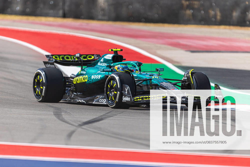 Aston Martin Aramco F1 Team driver Fernando Alonso (14) in action during the Formula 1 MSC Cruises United States Grand Prix practice, at the Circuit of the Americas racetrack, in Austin, Texas. Austin USA - ZUMAw300 20251017_zaf_w300_053