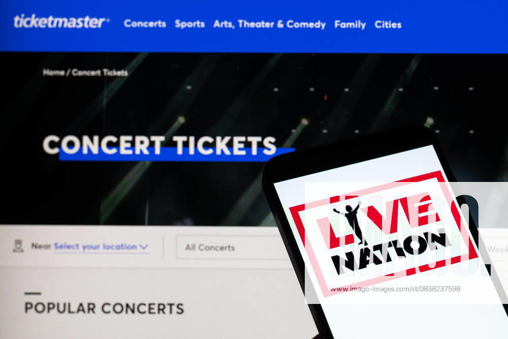 Ticketmaster - Live Nation - Photo Illustration The Live Nation logo is displayed on a mobile phone with the Ticketmaster web page in the background in this photo illustration in Brussels, Belgium, on October 25, 2025. Brussels Belgium