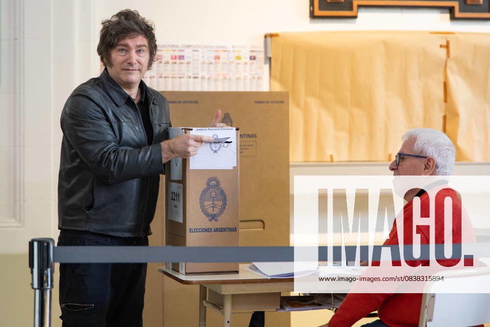 President Javier Milei casts his vote at the Argentine Technological University during Argentinaâ€⠢s midterm elections, in which deputies and senators who will form part of the National Congress are being elected. Buenos Aires Argentina - ZUMAp265 20251026_zip_p265_002
