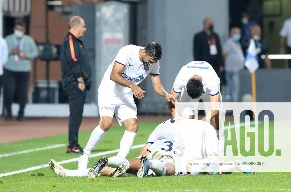 Kasimpasa v Galatasaray - Turkish Super Lig ISTANBUL, TURKEY - OCTOBER 4: Yusuf Erdogan (11) of Kasimpasa celebrates with his team mates after scoring a goal during the Turkish Super Lig match between Kasimpasa and Galatasaray, at Recep Tayyip Erdogan Stadium on October 4, 2020 in Istanbul, Turkey. Istanbul Turkey. Editorial use only. Please get in touch for any other usage.