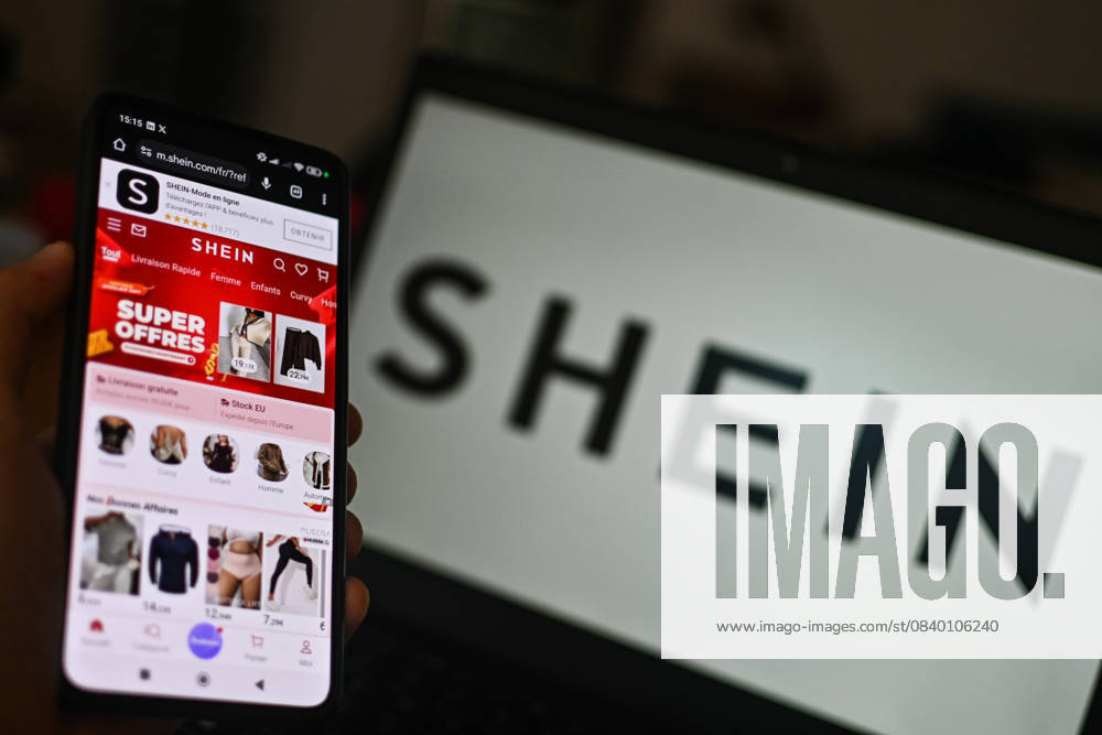 Shein online store is shown on a phone screen, in Clermont-Ferrand, France, on November 11, 2025. The government still wants to get the Chinese platform suspended in France, where it is facing several legal proceedings. A procedure to suspend the Chinese giant has been initiated in France, a decision taken after the scandal involving child pornography sex dolls. Clermont-Ferrand France - ZUMAf173 20251111_zip_f173_002