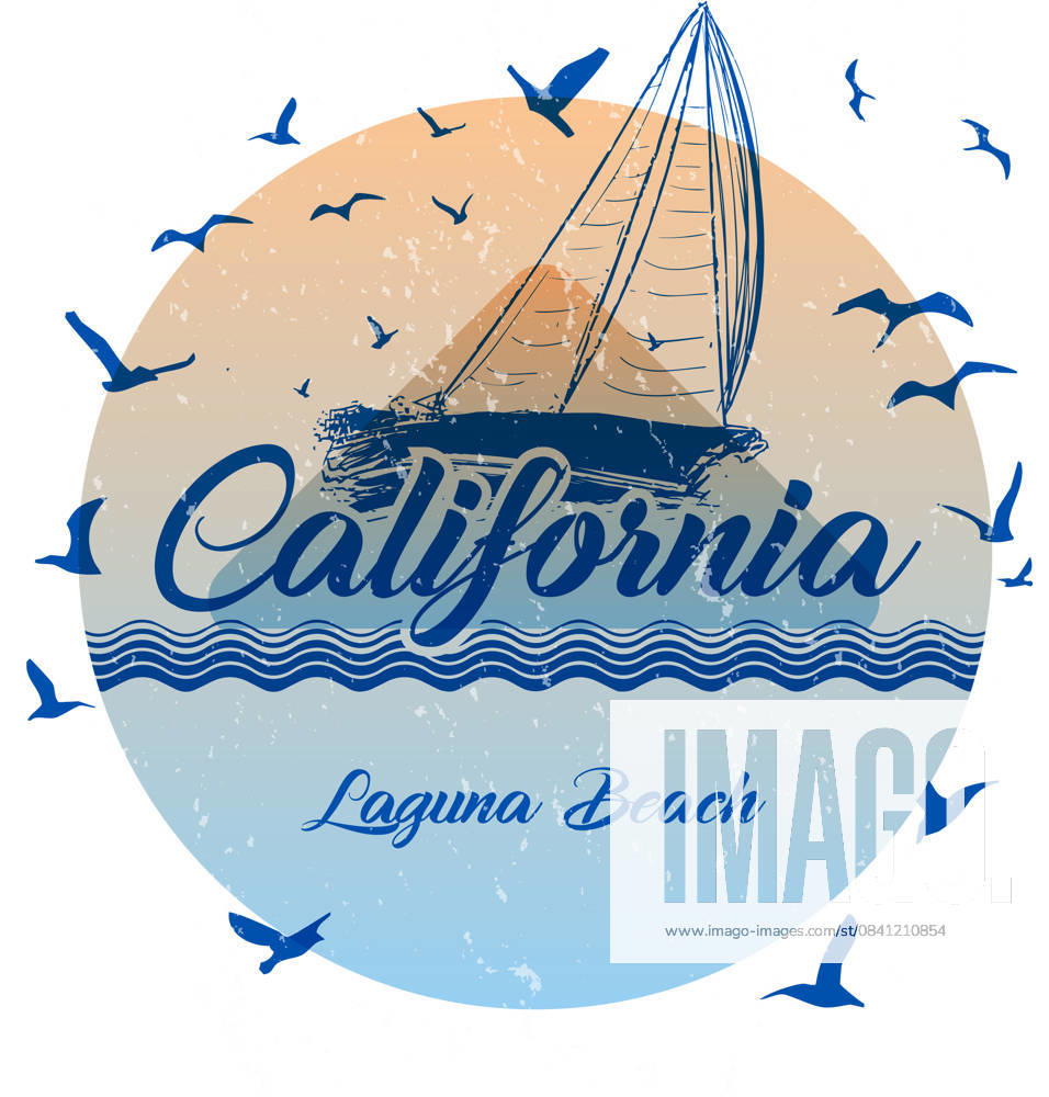 Laguna Beach Coastal Summer Vibes A vibrant summer scene featuring Laguna Beach s beautiful coastline, perfect for a t-shirt or decorative print. Evokes a sense of relaxation, sunshine, and the beach.