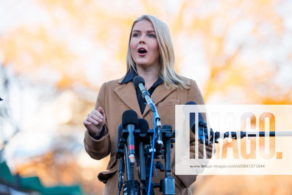 Karoline Leavitt Speaks to Media Outside White House White House Press Secretary Karoline Leavitt speaks to members of the media outside the West Wing of the White House in Washington, DC, USA, on Monday, November 24, 2025. Credit: Aaron Schwartz Pool via CNP Washington District of Columbia United States