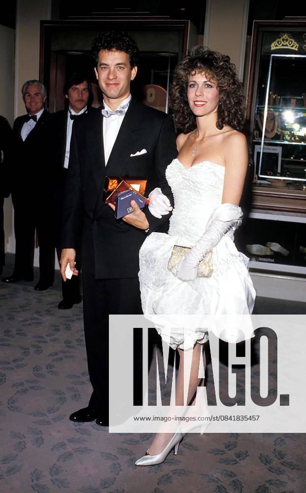Tom Hanks And Rita Wilson At The Academy Awards, Los Angeles, California. 1987