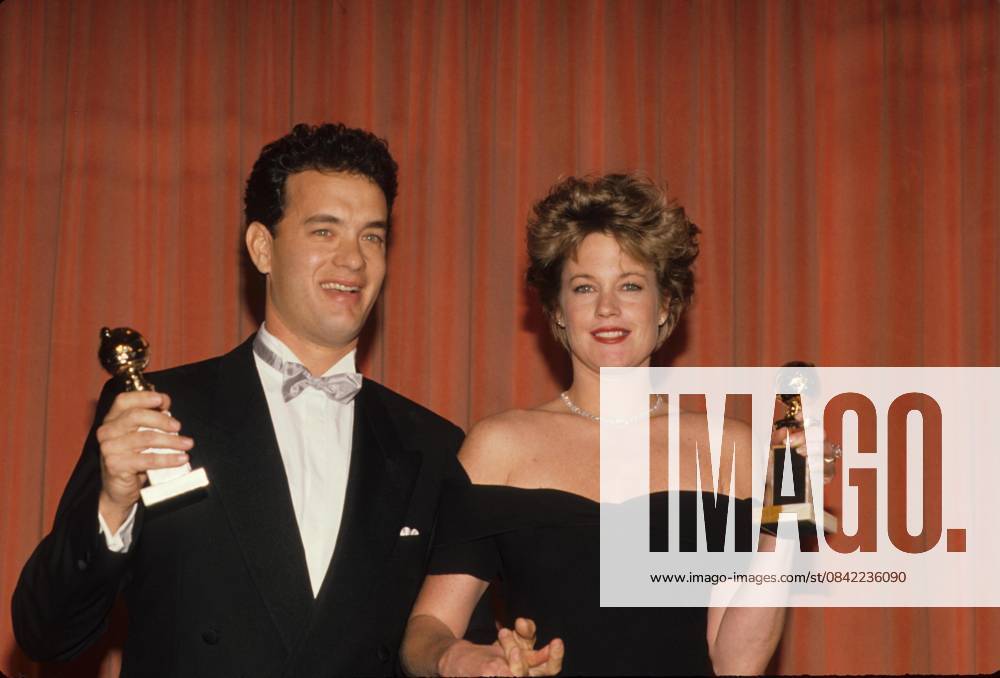 TOM HANKS with Melanie Griffith at the 46th Golden Globe Awards, honoring the best in film and television for 1988, were held on January 28, 1989 at the Beverly Hilton