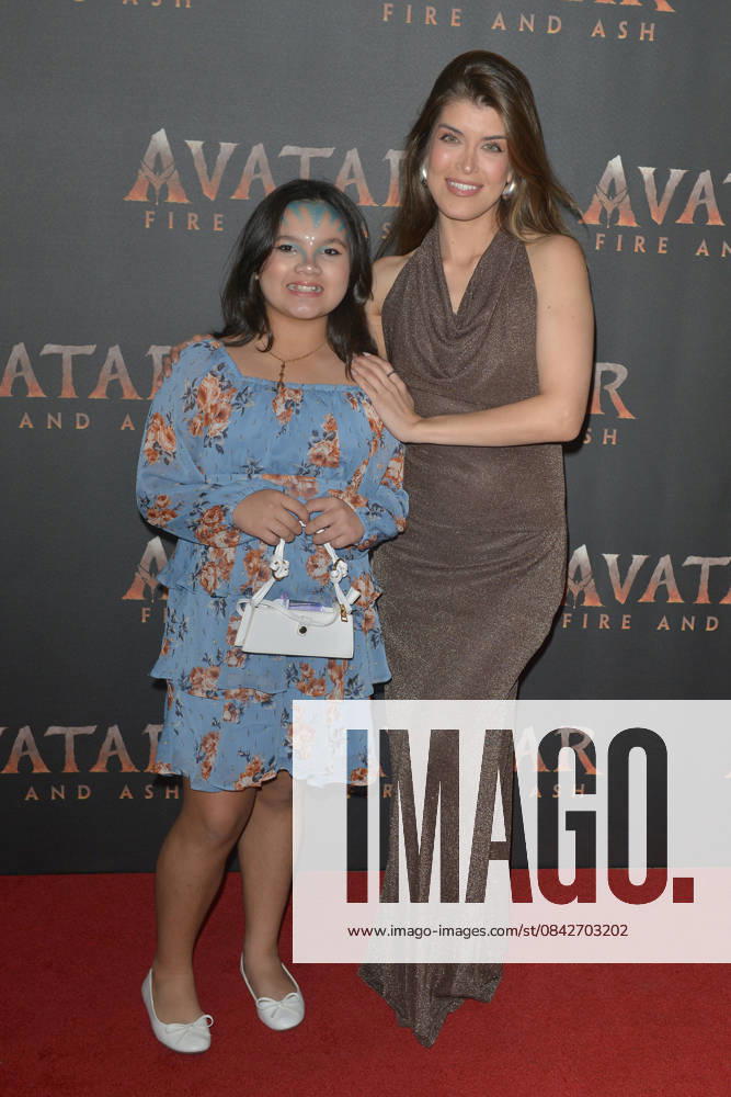 MIAMI, FLORIDA - DECEMBER 12: Gabriella Catano-Salinas (R) attends the Miami Special Screening of Avatar: Fire and Ash at AMC Sunset Place 24 in Miami, Florida on December 12, 2025.