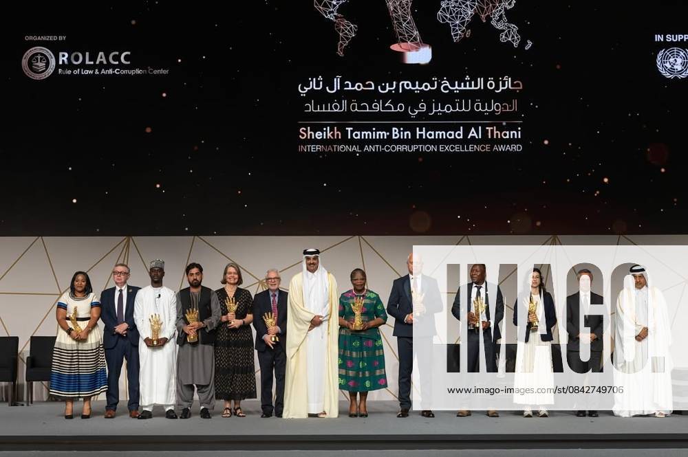 The Emir of the State of Qatar, Tamim bin Hamad Al Thani, attended the ninth edition of the Sheikh Tamim bin Hamad Al Thani International Anti-Corruption Excellence Award The Emir of the State of Qatar, Tamim bin Hamad Al Thani, attended the ninth edition of the Sheikh Tamim bin Hamad Al Thani International Anti-Corruption Excellence Award ceremony and honored the winners. Doha, Qatar, December 14, 2025. Photo by Emiri Diwan Office Doha Doha Qatar 141225_Qatar_QPO_00(12)