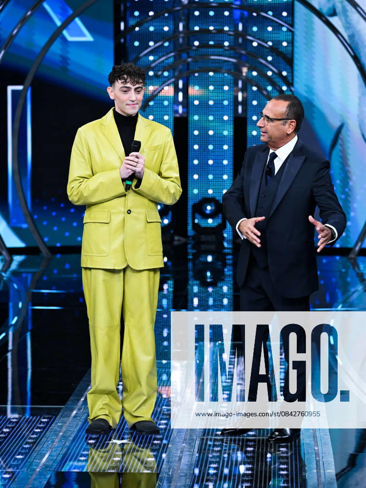 Sanremo, It Will Be Sanremo 2025. In the photo: Michele Bravi, Carlo Conti