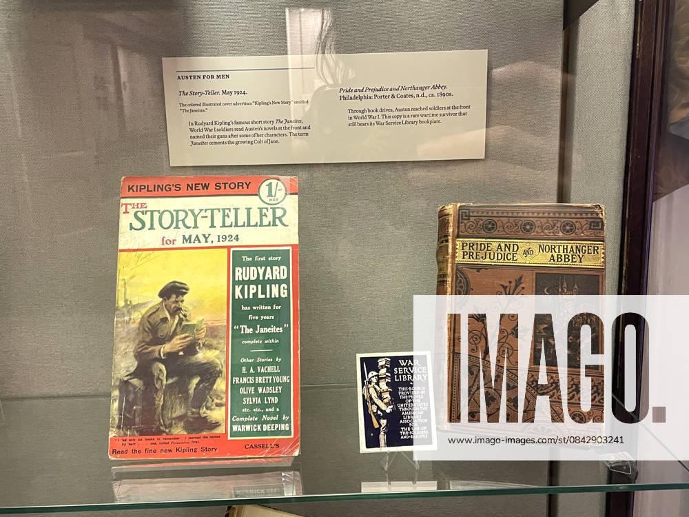 Photograph showing a magazine and a book analyzing the works of British writer Jane Austen at the exhibition ‘Paper Jane: 250 Years of Austen’ in New York, USA, 16 December 2025. Despite her short life, Austen (1775-1817) left behind an enduring legacy that the Grolier Club, a society of bibliophiles in New York, will explore in detail until February. New York displays a love letter to Jane Austen and her 250-year legacy !ACHTUNG: NUR REDAKTIONELLE NUTZUNG!