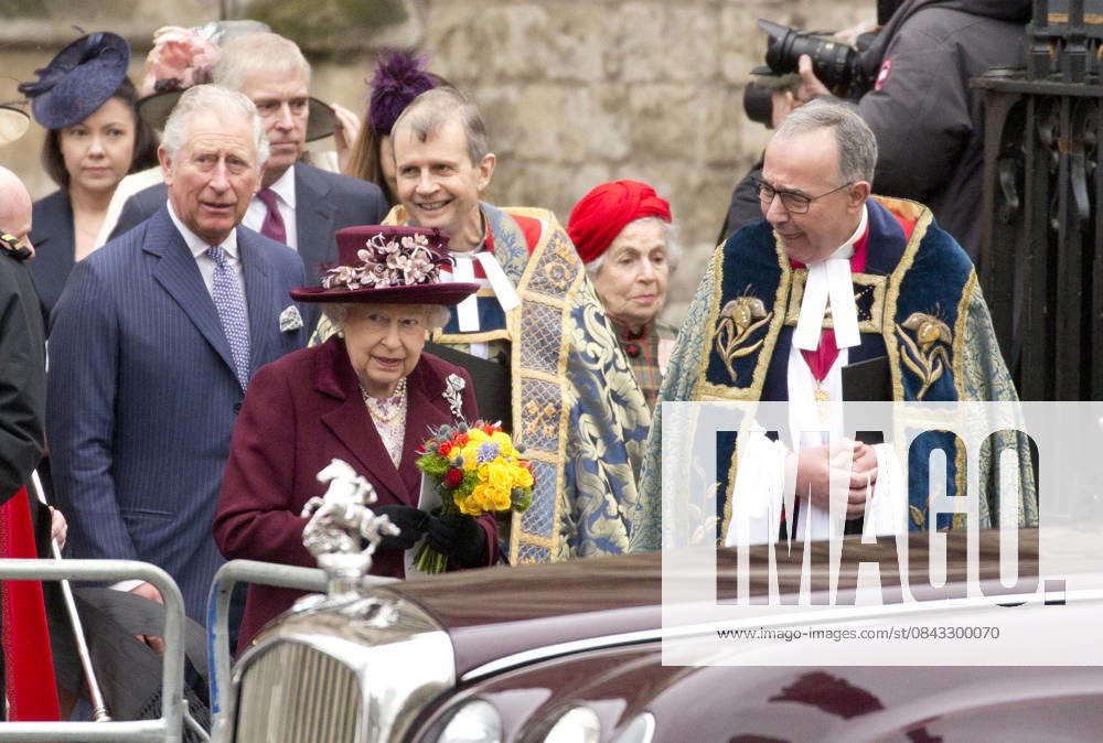 Commonwealth Day in London LONDON, UNITED KINGDOM - MARCH 12: Queen Elizabeth II accompanied by her son The Prince of Wales and the Duke of York leave Westminster Abbey after celebrating a service on Commonwealth Day in London on Monday March 12, 2018. London, City of Ingiltere. Editorial use only. Please get in touch for any other usage.