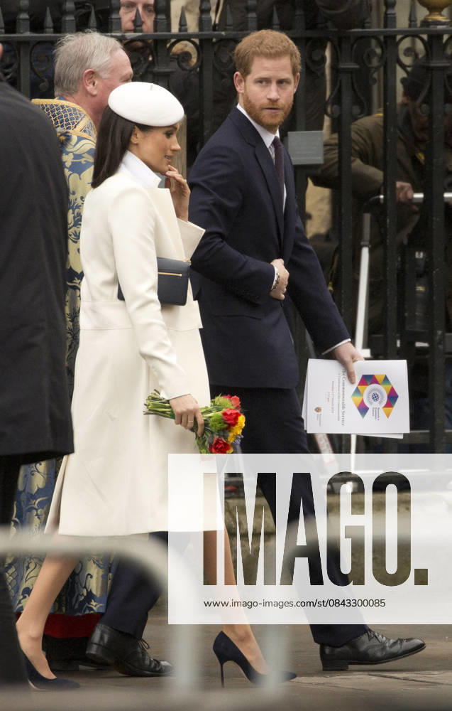 Commonwealth Day in London LONDON, UNITED KINGDOM - MARCH 12: Prince Harry and Meghan Markle walk into the Dean s Yard in Westminster Abbey to attend a reception after celebrating Commonwealth Day in London on Monday March 12, 2018. London, City of Ingiltere. Editorial use only. Please get in touch for any other usage.