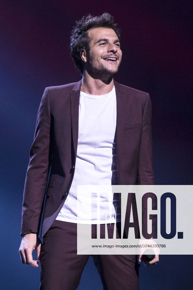 2016 Eurovision Song Contest Dress Rehearsal of the Grand Final STOCKHOLM, SWEDEN - MAY 13: Amir of France performs during the Second Dress Rehearsal of the Grand Final ahead of the 2016 Eurovision Song Contest in Stockholm, Sweden on May 13, 2016. Stockholms Lan Sweden. Editorial use only. Please get in touch for any other usage.
