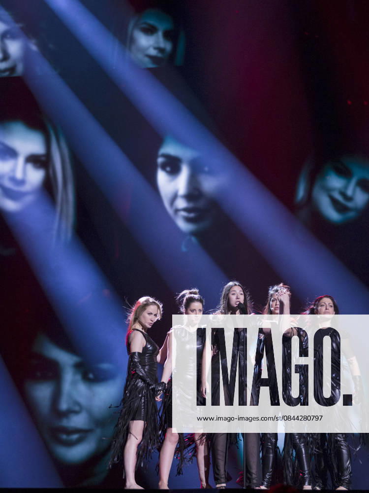 2016 Eurovision Song Contest Dress Rehearsal of the Grand Final STOCKHOLM, SWEDEN - MAY 13: Sanja Vucic of Serbia performs during the Second Dress Rehearsal of the Grand Final ahead of the 2016 Eurovision Song Contest in Stockholm, Sweden on May 13, 2016. Stockholms Lan Sweden. Editorial use only. Please get in touch for any other usage.