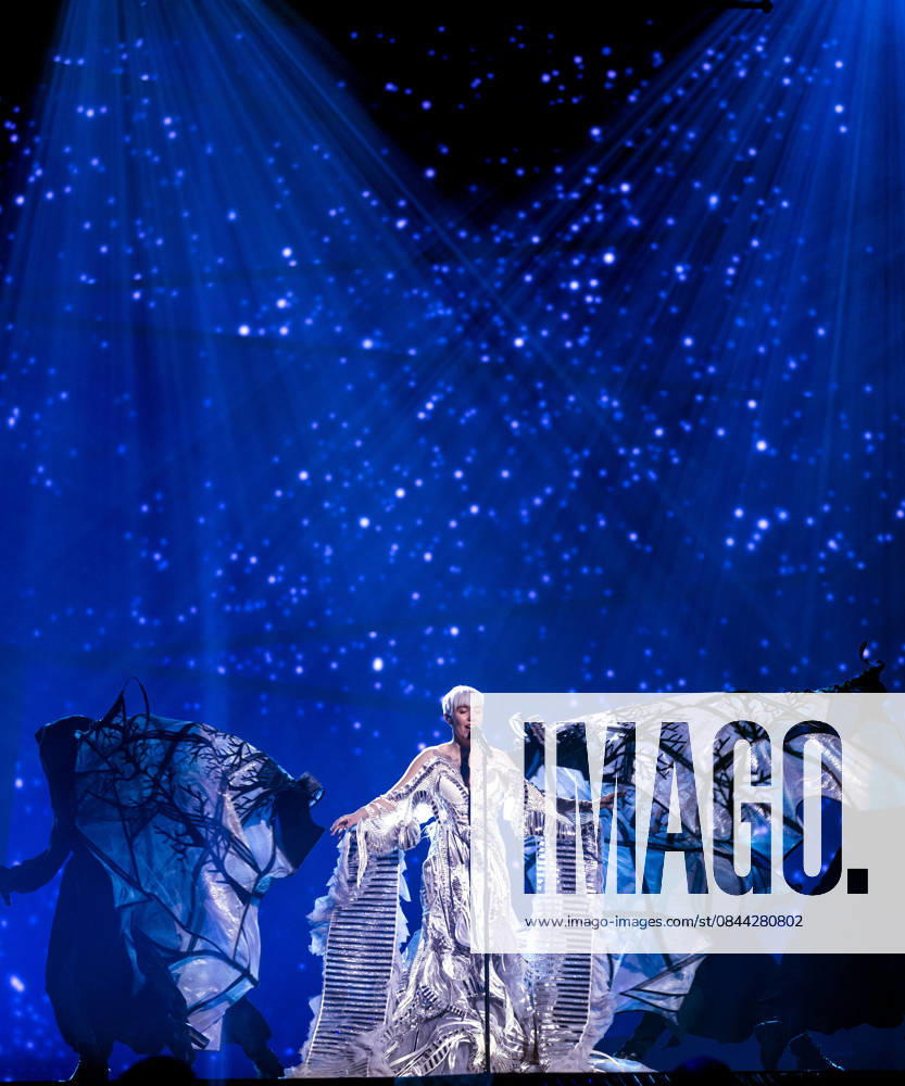 2016 Eurovision Song Contest Dress Rehearsal of the Grand Final STOCKHOLM, SWEDEN - MAY 13: Nina Kraljic of Croatia performs during the Second Dress Rehearsal of the Grand Final ahead of the 2016 Eurovision Song Contest in Stockholm, Sweden on May 13, 2016. Stockholms Lan Sweden. Editorial use only. Please get in touch for any other usage.