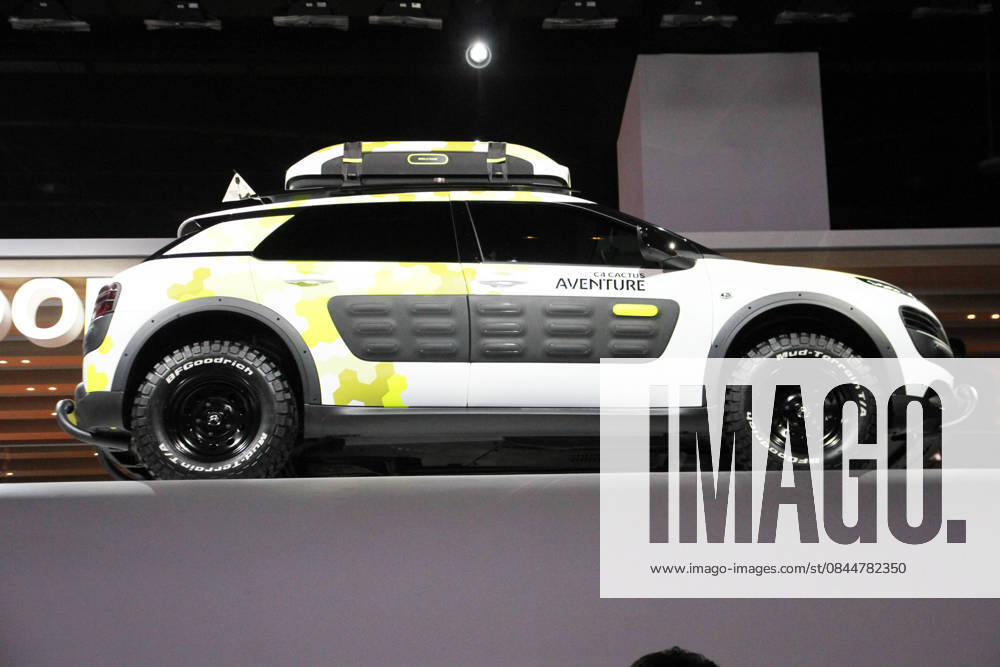 Paris Motor Show 2014 PARIS, FRANCE - OCTOBER 2: The citroen C4 cactus aventure by French automaker Citroen is presented during press day of the Paris Motor Show Mondial de l Automobile in Paris, France on 02 October 2014. The Paris Motor Show, which takes place every two years, runs from 04 to 19 October 2014 with international car makers presenting their latest models and studies.Infiniti Q70 Paris Ile-de-France. Editorial use only. Please get in touch for any other usage.