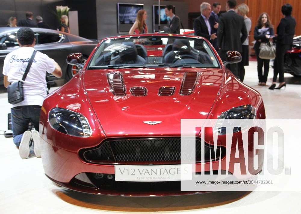 Paris Motor Show 2014 PARIS, FRANCE - OCTOBER 2: The Aston Martin V12 Vantage S by British automaker Aston Martin is presented during press day of the Paris Motor Show Mondial de l Automobile in Paris, France on 02 October 2014. The Paris Motor Show, which takes place every two years, runs from 04 to 19 October 2014 with international car makers presenting their latest models and studies.Infiniti Q70 Paris Ile-de-France. Editorial use only. Please get in touch for any other usage.